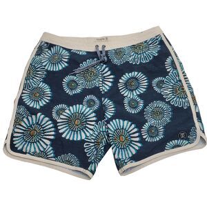 Roark Shorts Mens 35 Blue Hawaiian Aloha Floral Casablanca Skater Swim Camp